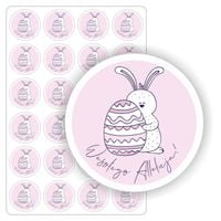 NAKLEJKI etykiety WIELKANOCNE prezent kartkę kopertę 24 szt. 5 cm