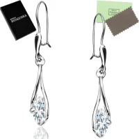 SREBRNE KOLCZYKI DŁUGIE, KOLCZYKI WISZĄCE SREBRO PRÓBA 925 DAMSKIE RODOWANE