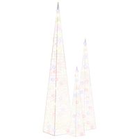 Zestaw stożków dekoracyjnych, kolorowy, LED, 60/90/120 cm