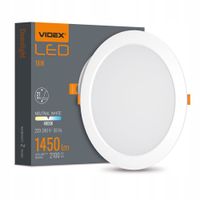 2 x Biała oprawa sufitowa LED wpuszczana plafon Videx 24W 1450lm 22,2 cm