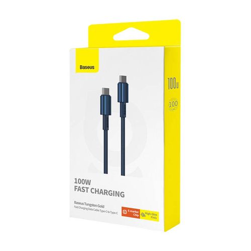 kabel usb-c do usb-c baseus tungsten gold, 100w, 1m (niebieski) na Arena.pl