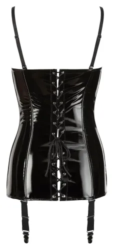 black level gorset winylowy xl z zamkiem, regulowane ramiączka, czarny na Arena.pl