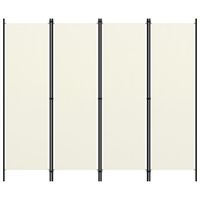 Parawan 4-panelowy, kremowy, 200 x 180 cm