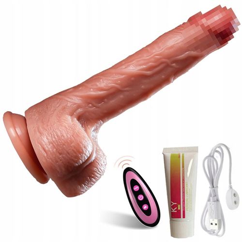 Dildo masturbator z teleskopowym i obrotowym i podgrzewanym wibratorem na Arena.pl