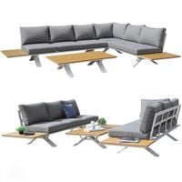 zestaw mebli ogrodowych narożnik sofa stolik komplet na ogród taras leżanka