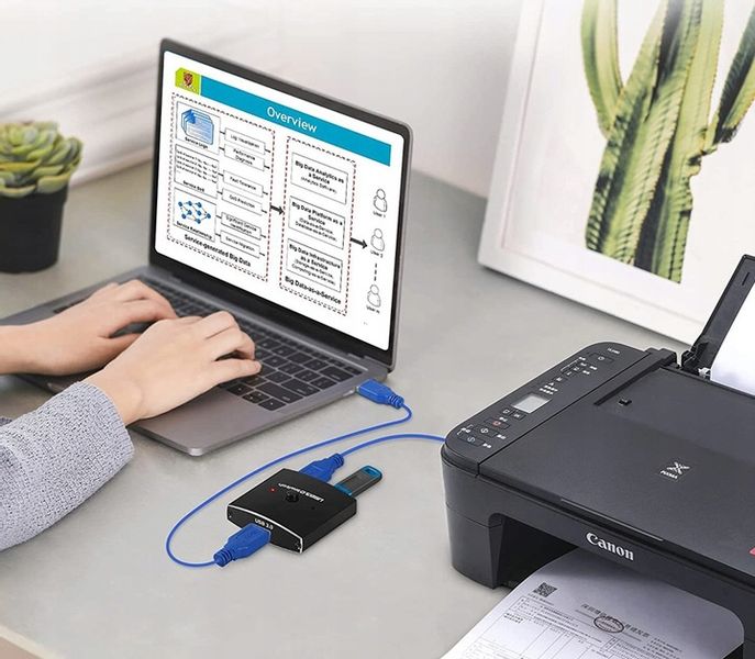Przełącznik Switch KVM USB Hub 3.0 dwa komputery zdjęcie 3