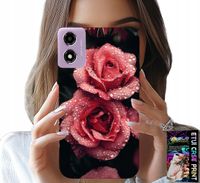 ETUI DO MOTOROLA MOTO E14 - PIĘKNE RÓŻOWE RÓŻE, KWIECISTE WZORY, CASE