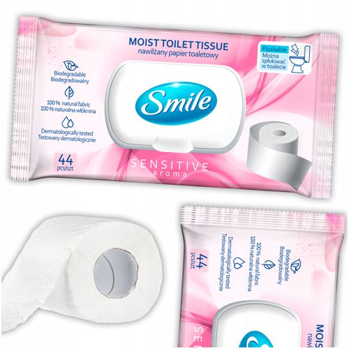 smile papier toaletowy nawilżany flip top, 44szt. na Arena.pl