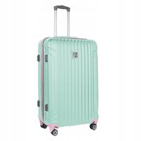 WALIZKA ŚREDNIA PASO MIĘTOWO-RÓŻOWA LEKKA PODRÓŻ WAKACJE