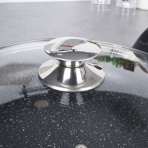 Patelnia granitowa ze szklaną pokrywką GRANDE 28 cm na Arena.pl