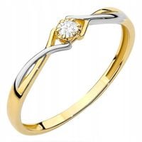 ZŁOTY PIERŚCIONEK 333 DWUKOLOROWY z CYRKONIĄ r.9