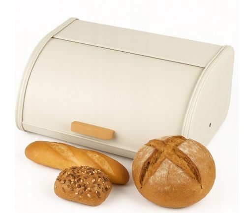 CHLEBAK POJEMNIK NA CHLEB BUŁKI PIECZYWO ŻYWNOŚĆ BIAŁY METALOWY POJEMNY na Arena.pl