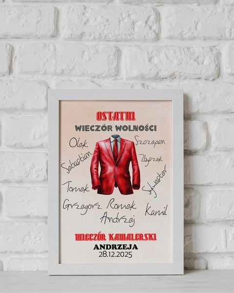 PREZENT NA WIECZÓR KAWALERSKI PAMIĄTKA OBRAZEK A4 IKWK zdjęcie 10