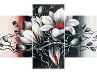 90X60CM OBRAZ KWIECISTA SZAROŚĆ