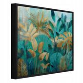 Obraz W Ramie Na Metalu Do Sypialni Salonu Liście 80x80