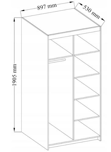 Szafa Elena 90 półki + drążek 3 kolory na Arena.pl