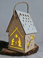 Duży Lampion na roraty latarenka z szopką domek Boże Narodzenie 20cm