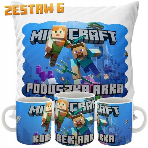 ZESTAW PODUSZKA + KUBEK MINECRAFT IMIĘ PREZENT na Arena.pl