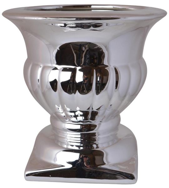 Doniczka dekoracyjna srebrna zdjęcie 1