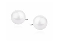 SREBRNE KOLCZYKI WKRĘTKI JASNE PERŁY PEREŁKI 6MM