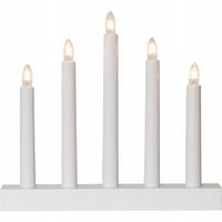 Świecznik drewniany biały INEZ