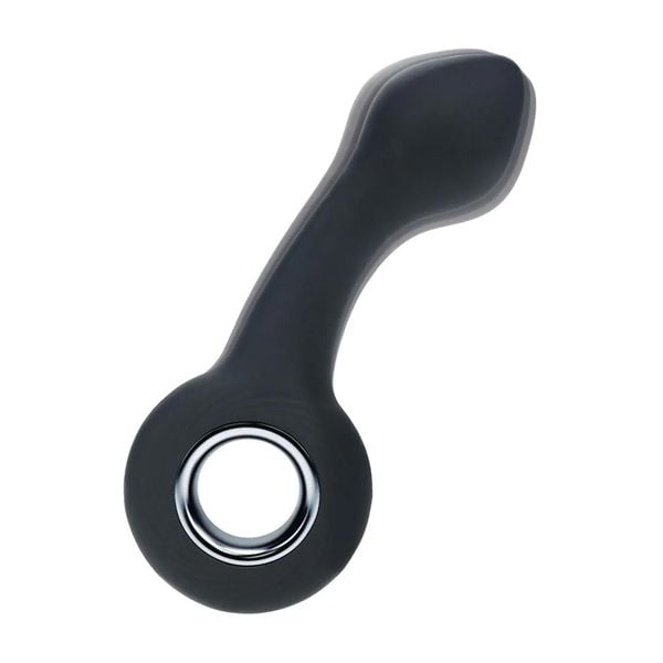 Vibrating Bulb Silicone Prostate Massager With Loop - Black zdjęcie 6