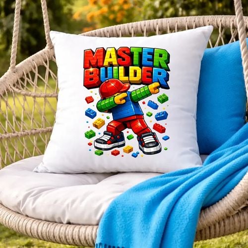 Master builder - poduszka na prezent KLOCKI DZIECKO okazja na Arena.pl