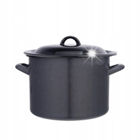 Garnek z pokrywką emaliowany indukcja gaz Silesia szary 5,8 l 22 cm