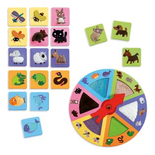 Gra edukacyjna sensoryczna Lotto ruletka zwierzaki Djeco