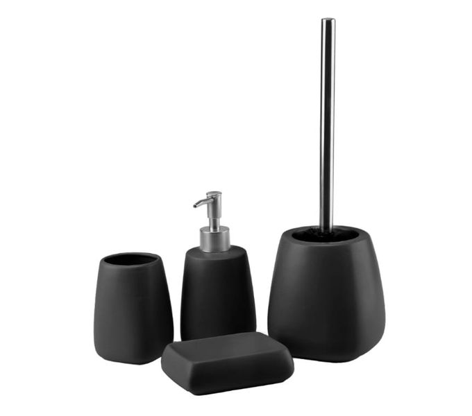 Szczotka WC z pojemnikiem PASTELLO ceramika czarny matowy zdjęcie 2