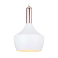 LAMPA wisząca OPHELIA MDM-3028/1 W+COP Italux metalowa OPRAWA industrialny zwis loft miedź biały