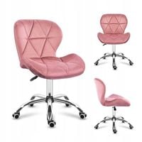 Fotel biurowy obrotowy MARK ADLER różowy welurowy tapicerowany do