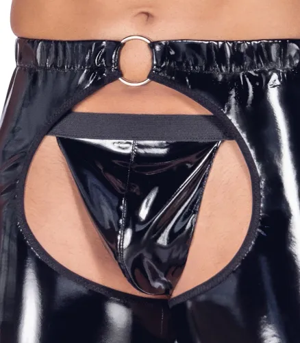 black level spodnie chaps winylowe męskie m czarne z elastycznym pasem na Arena.pl