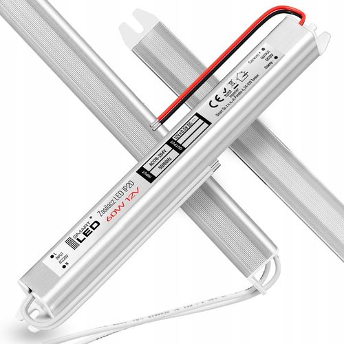 Zasilacz LED 12V 60W 5A Do Taśm Taśmy Transformator Ultra Slim Cienki na Arena.pl