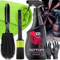 K2 ROTON PRO PŁYN DO MYCIA CZYSZCZENIA FELG KRWAWY EFEKT SZCZOTKA PĘDZELEK