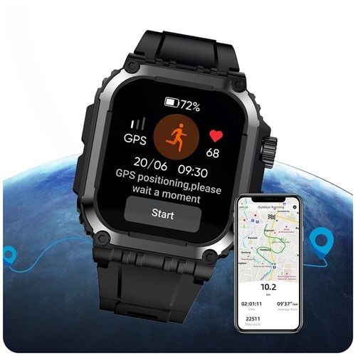 SMARTWATCH MĘSKI ZEGAREK FUNKCJA GPS ROZMOWY POLSKIE MENU TĘTNO 410mAh na Arena.pl