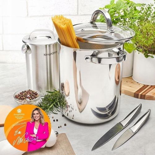 SZYNKOWAR z TERMOMETRE Zestaw Wędliniarski Garnek z SITKIEM 4L Konighoffer na Arena.pl