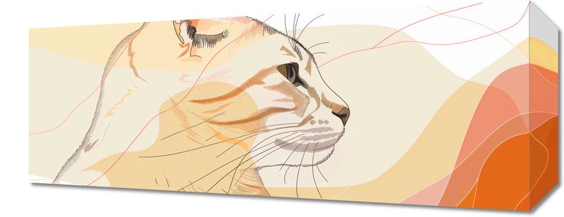 Obraz 50x20cm Delikatny Profil Kota zdjęcie 1