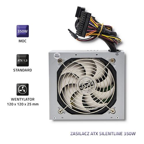 Qoltec Zasilacz ATX SilentLine 350W na Arena.pl