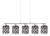 Royal zwis 5x40W G9 chrom+kryształki czarne