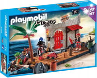 Playmobil 6146 Fort Piratów z pływającą łodzią wioślarską 122 elementy