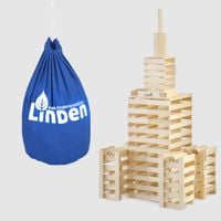 Zestaw 300 szt. drewnianych klocków Linden w worku PRODUKT POLSKI
