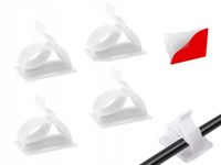 Samoprzylepny uchwyt przewodu kabli organizer biały zapinany 4 sztuki