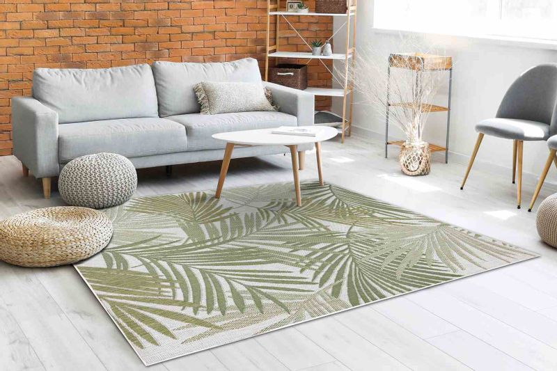 RUG/LU/VINEA/PALMS/CREAM+GREEN/80x150 zdjęcie 2