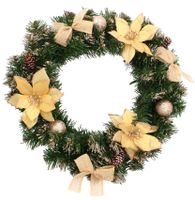 WIENIEC ŚWIĄTECZNY ZŁOTY STROIK 40 cm GIRLANDA