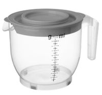 Dzbanek do miksowania żywności z tworzywa z podziałką i zdejmowaną pokrywą 2 litry szary zakres temperatur od -25 stopni do +25 stopni