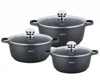 zestaw garnków marmurowych kinghoff kh-1606