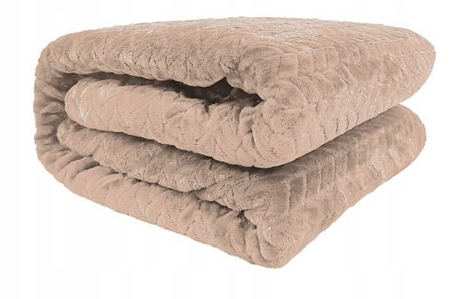 KOC NARZUTA DWUSTRONNA TŁOCZONY NA PREZENT FUERO 200x220 BEŻOWY TAUPE na Arena.pl