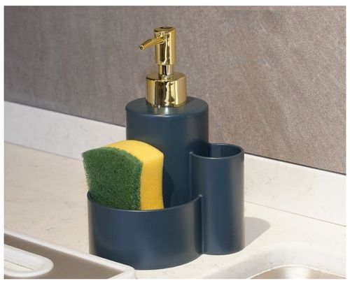 Dozownik na płyn mydło z organizerem uniwersalny do łazienki kuchni 330 ml na Arena.pl