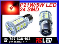 żarówka LED P21/5W bay15d 24 Premium LED SMD 12v czerwona stop+pozycja